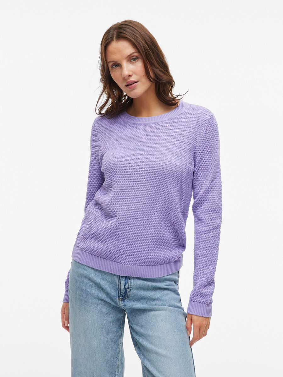 VILA VIDALO BASIC STRICKPULLOVER, Violet Tulip, highres - 14082767_VioletTulip_003.jpg