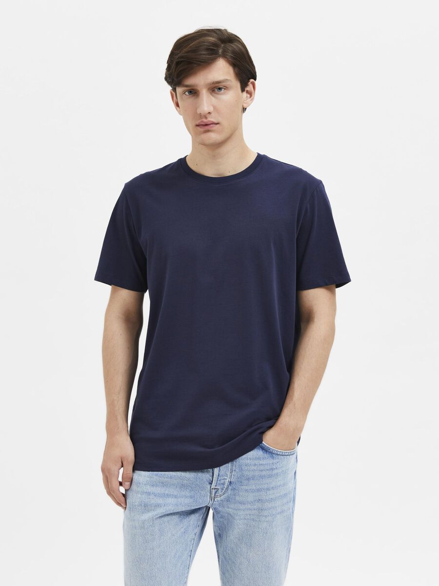 Selected REGULAR T-SHIRT, Navy Blazer, highres - 16087842_NavyBlazer_003.jpg