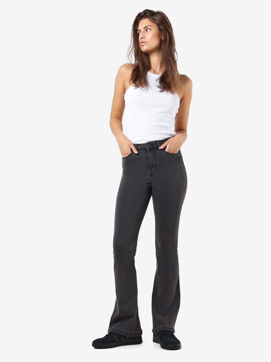 Noisy May NMSALLIE HIGH WAIST FLARED JEANS, Dark Grey Denim, highres - 27017556_DarkGreyDenim_007.jpg