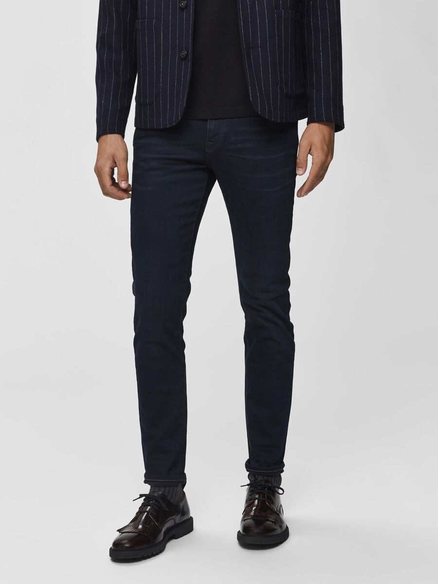 Selected DARK WASH SLIM FIT JEANS, Blue Black Denim, highres - 16069648_BlueBlackDenim_003.jpg