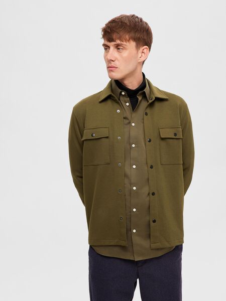 Selected CLASSIC OVERSHIRT, Dark Olive, highres - 16085115_DarkOlive_003.jpg