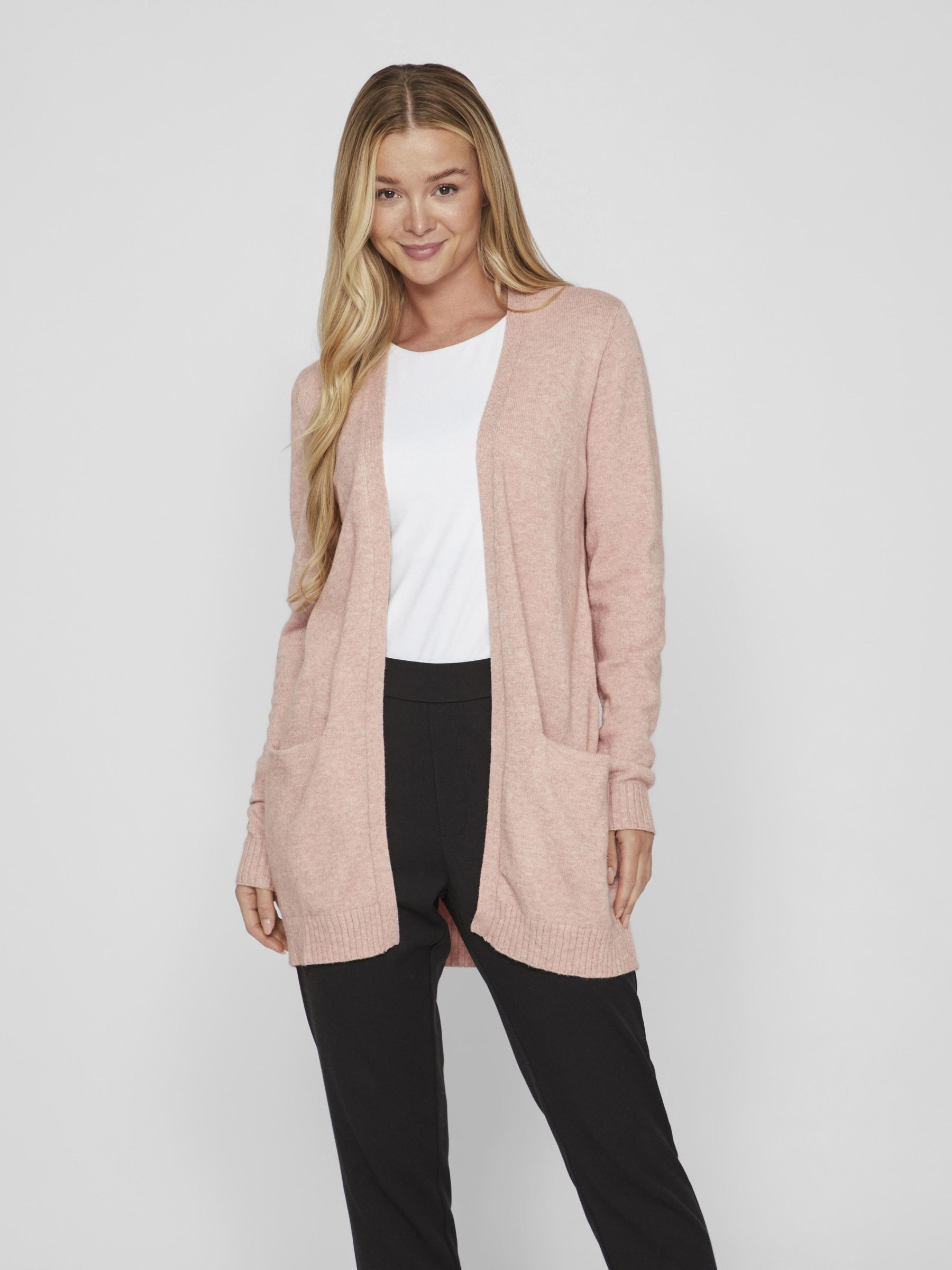 BASIC KNITTED CARDIGAN from VILA Pink The Founded