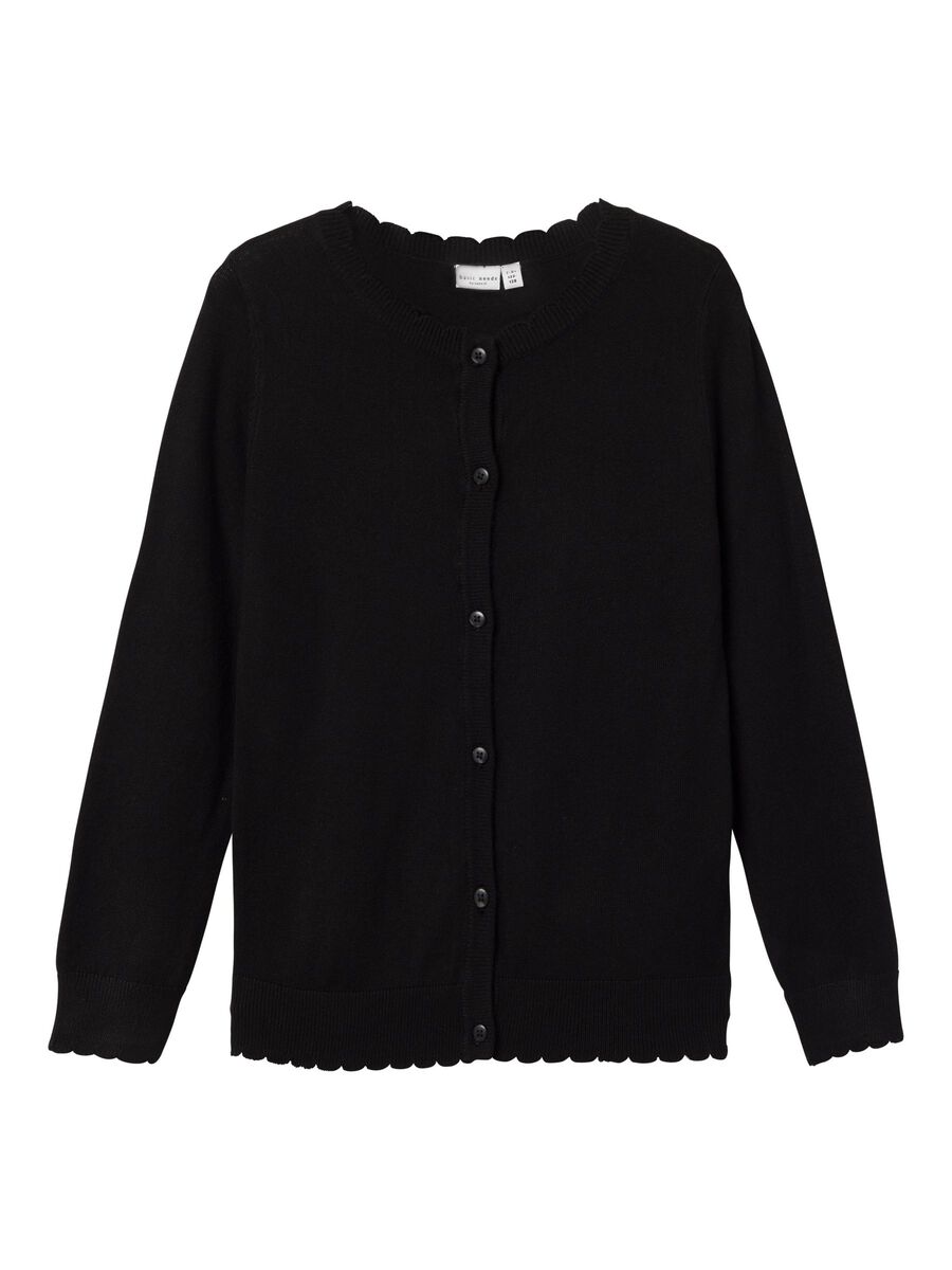 Name it LANGE MOUWEN GEBREID VEST, Black, highres - 13220123_Black_001.jpg