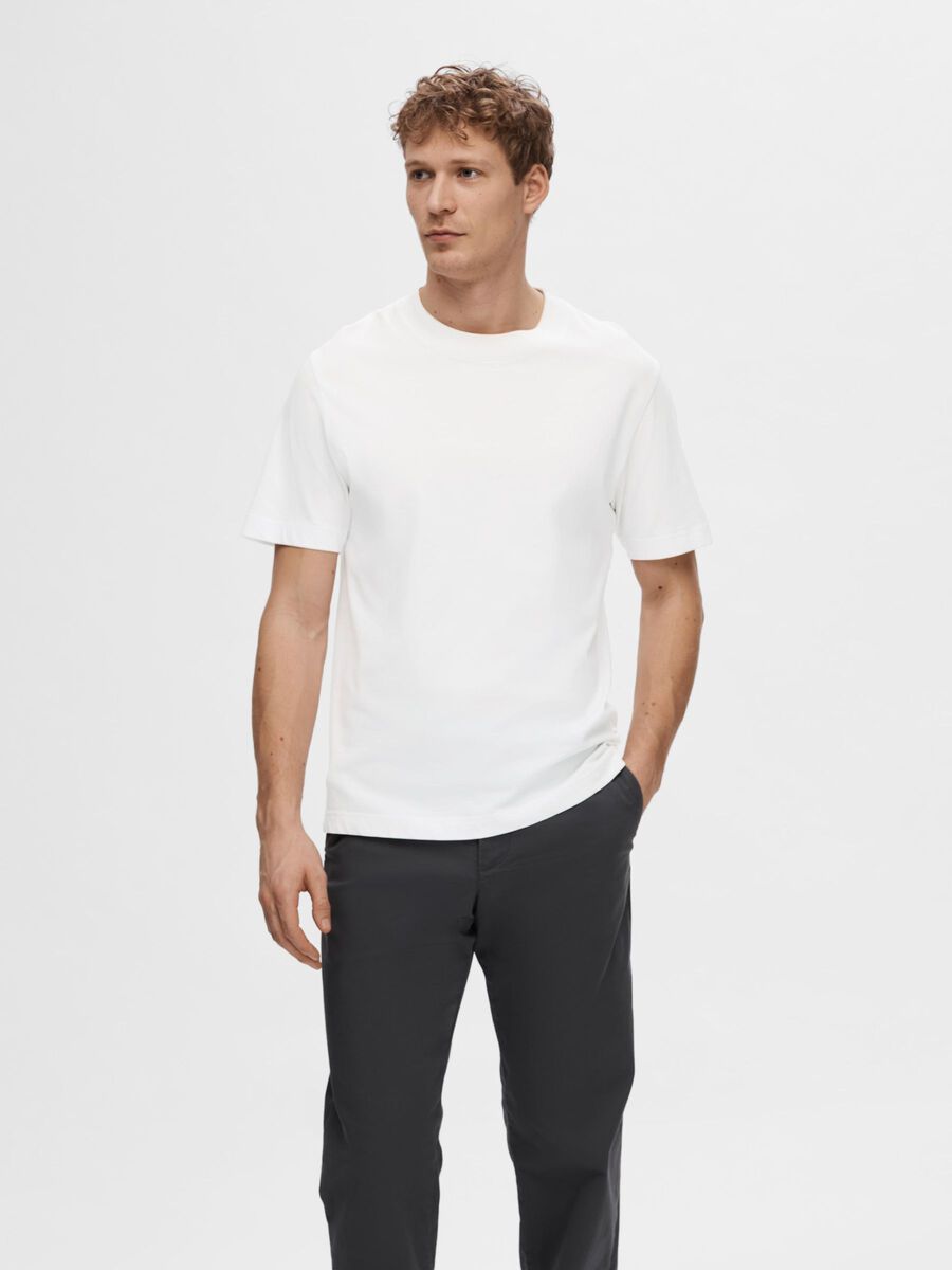 Selected SHORT-SLEEVED RELAXED FIT T-SHIRT, Bright White, highres - 16077385_BrightWhite_003.jpg