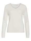 VILA VIRIL V-NECK KNITTED PULLOVER, White Alyssum, highres - 14042769_WhiteAlyssum_001.jpg