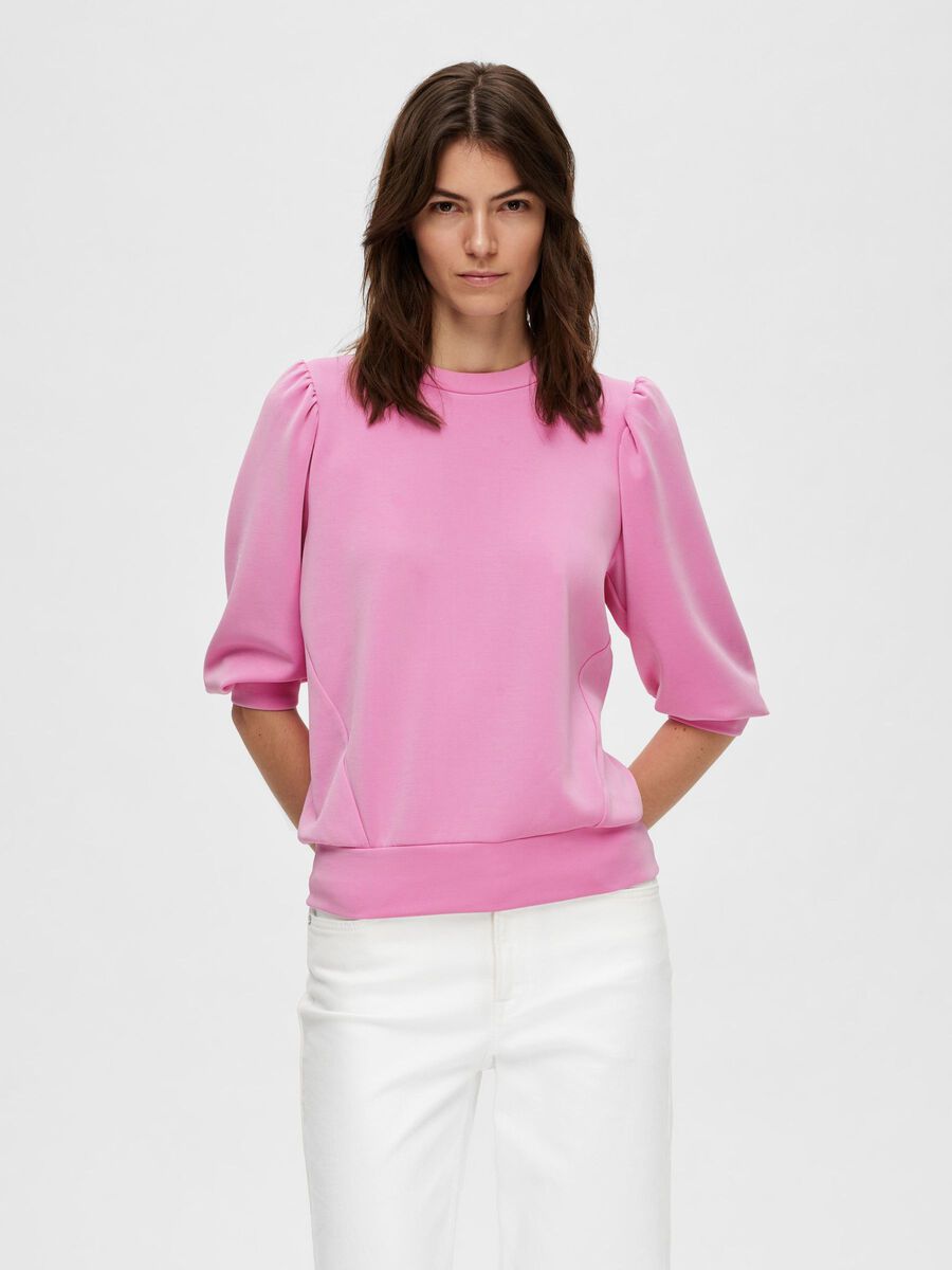 Selected PUFFÄRMEL SWEATSHIRT, Cyclamen, highres - 16082379_Cyclamen_003.jpg