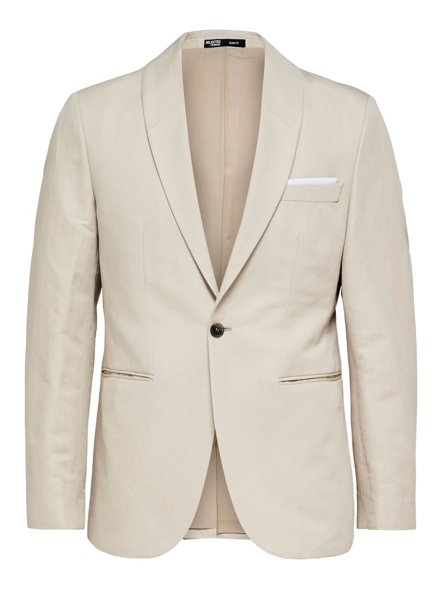 Selected SLIM FIT SINGLE-BREASTED BLAZER, Sand, highres - 16089604_Sand_001.jpg