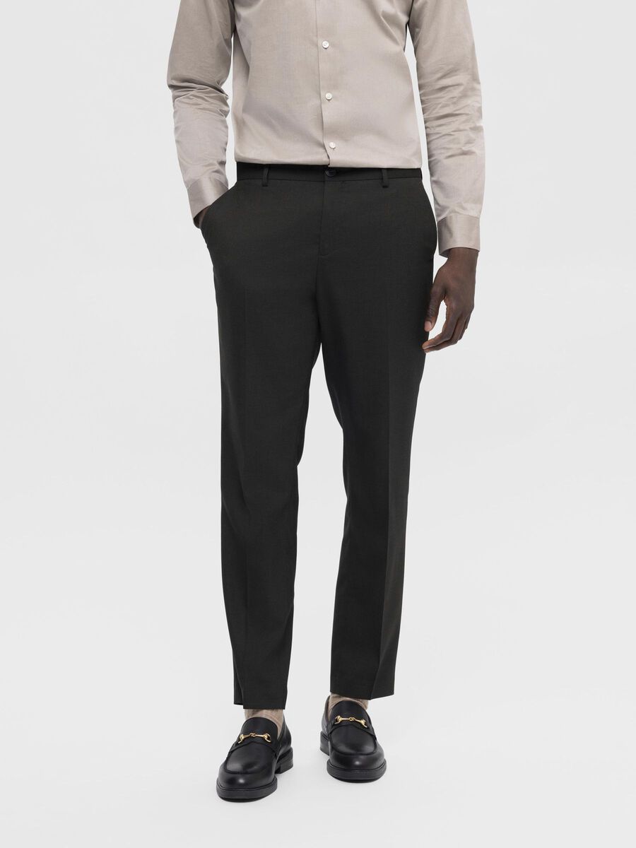 Selected WOVEN WOOL BLEND TROUSERS, Dark Green, highres - 16087869_DarkGreen_003.jpg