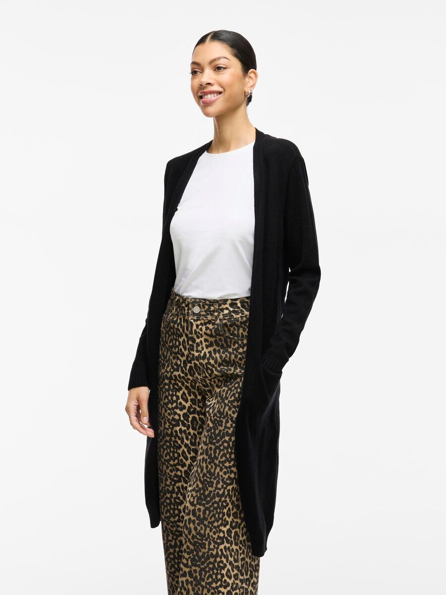 VILA VIRIL LONG KNITTED CARDIGAN, Black, highres - 14042770_Black_003.jpg