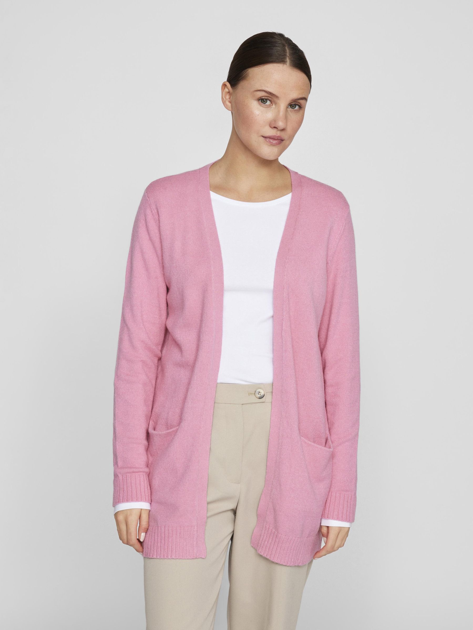 BASIC KNITTED CARDIGAN from VILA Pink The Founded