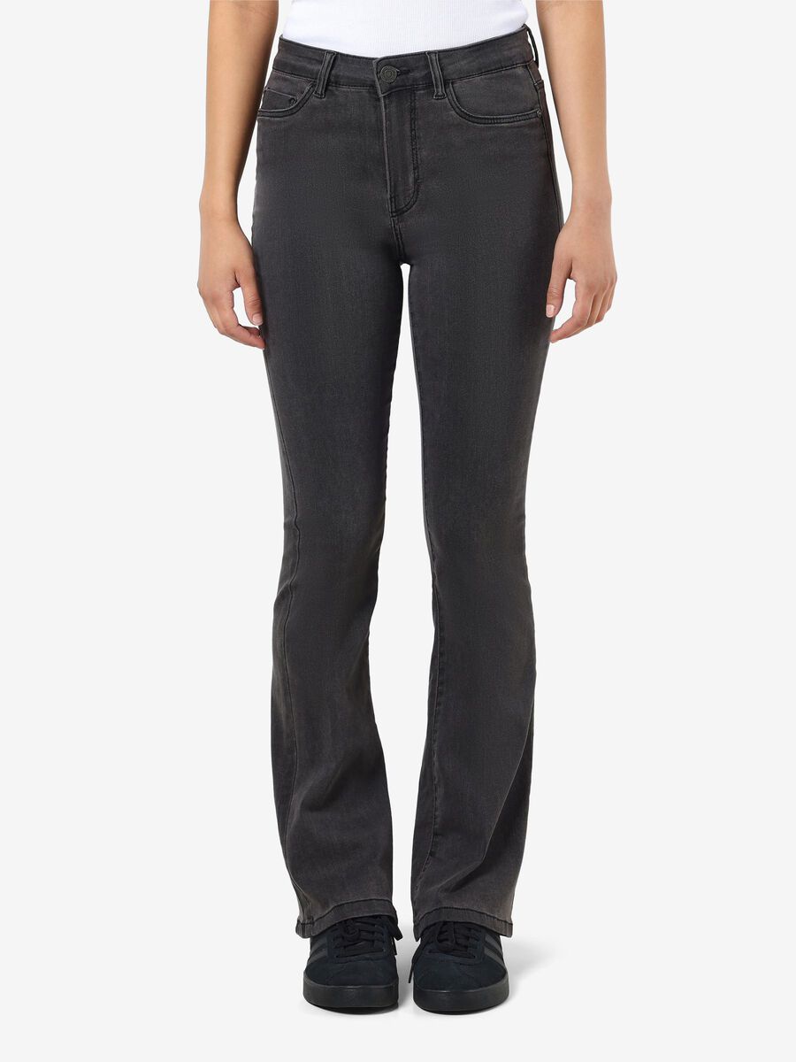 Noisy May NMSALLIE HIGH WAIST FLARED JEANS, Dark Grey Denim, highres - 27017556_DarkGreyDenim_003.jpg