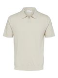 Selected LINEN BLEND POLO SHIRT, Oatmeal, highres - 16090124_Oatmeal_001.jpg