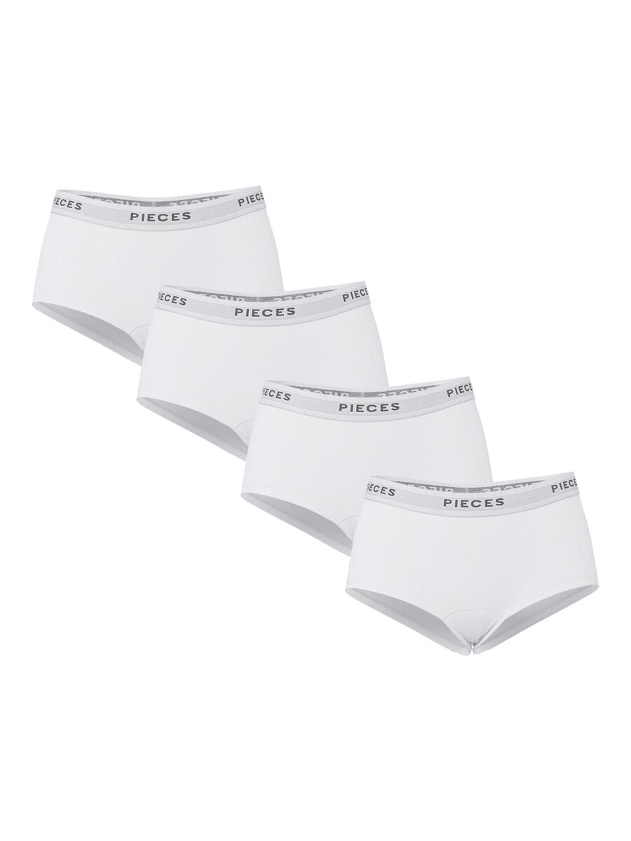 Pieces PCLOGO LADY BOXER SHORTS, Bright White, highres - 17106857_BrightWhite_001.jpg