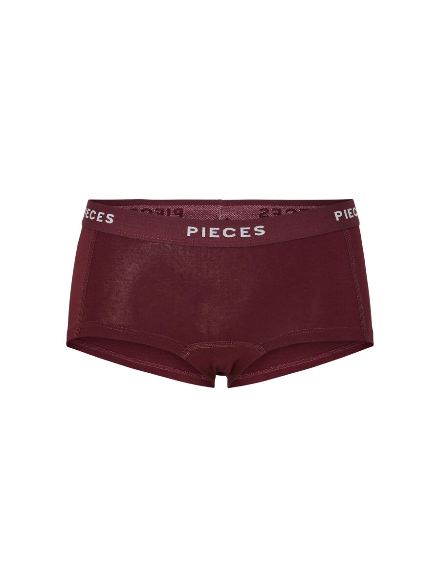Pieces PCLOGO LADY 4ER-PACK BOXERSHORTS, Tawny Port, highres - 17106857_TawnyPort_1223839_003.jpg