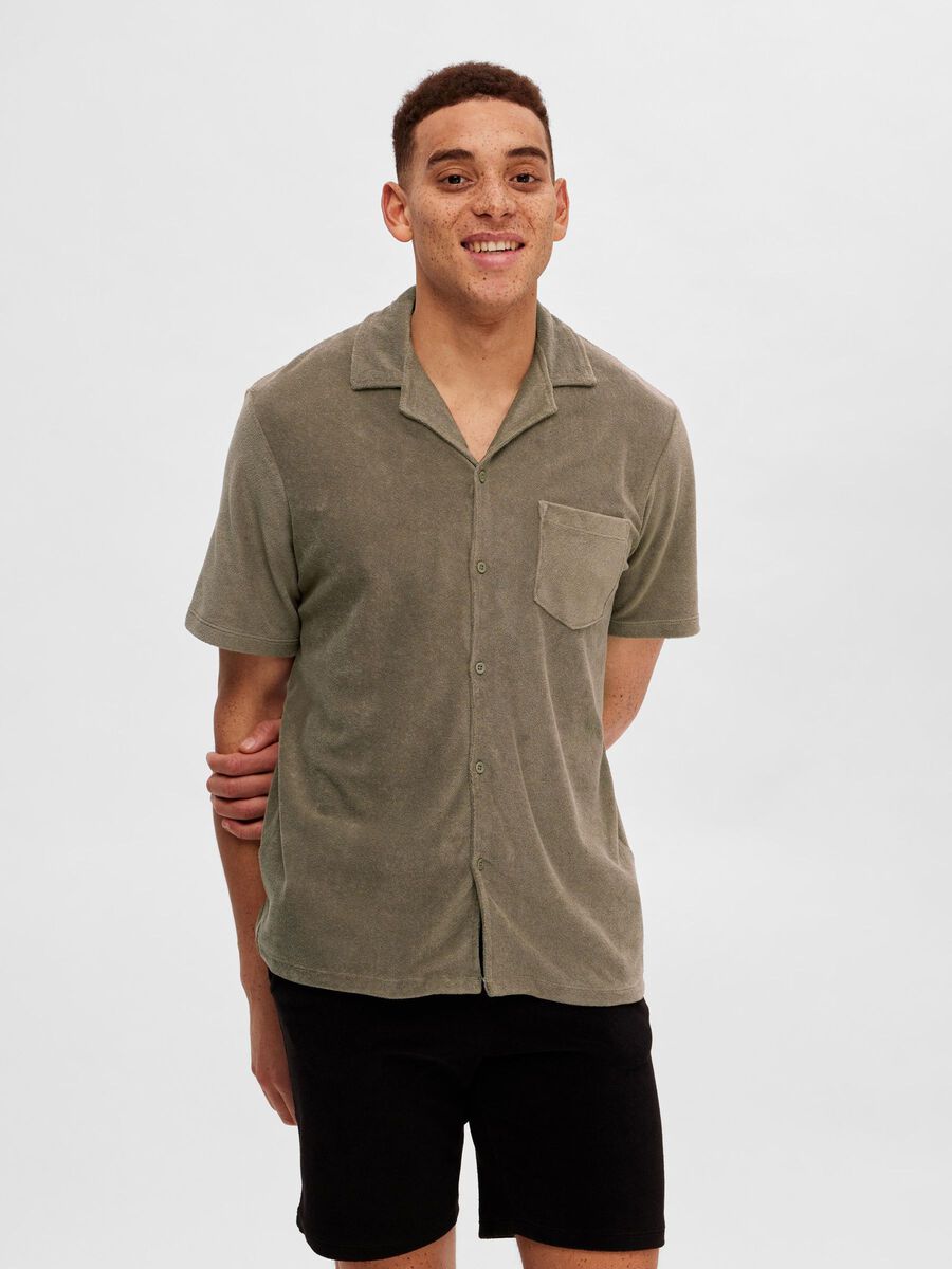 Selected TERRY CLOTH SHIRT, Vetiver, highres - 16090758_Vetiver_003.jpg