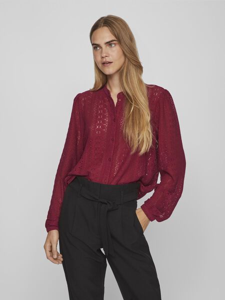 Vila LACE SHIRT, Beet Red, highres - 14082977_BeetRed_003.jpg