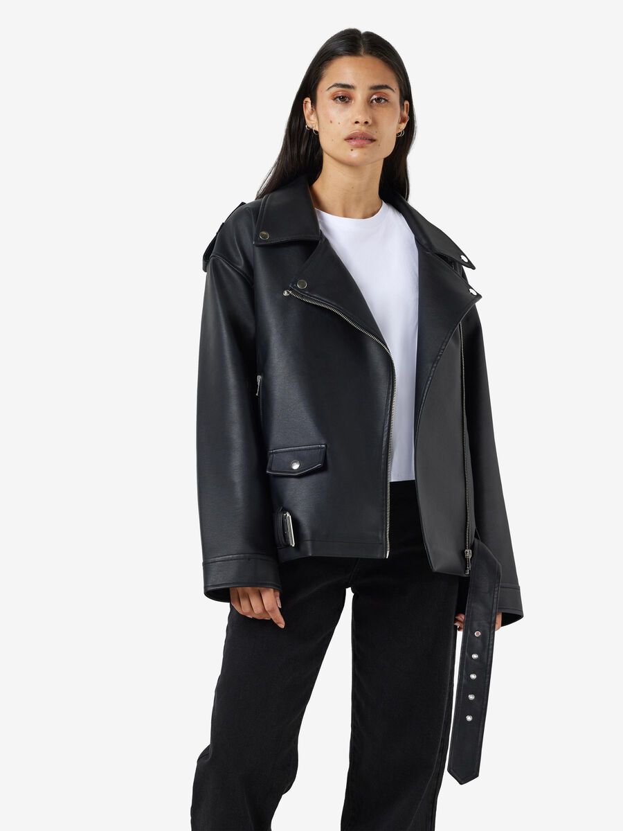 Noisy May OVERSIZE FAUX LEATHER JACKET, Black, highres - 27027014_Black_003.jpg