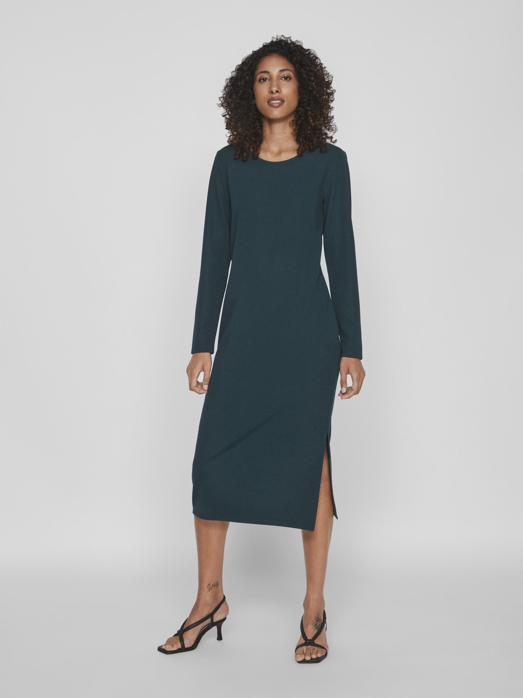 LONG SLEEVE MIDI DRESS from VILA Green The Founded