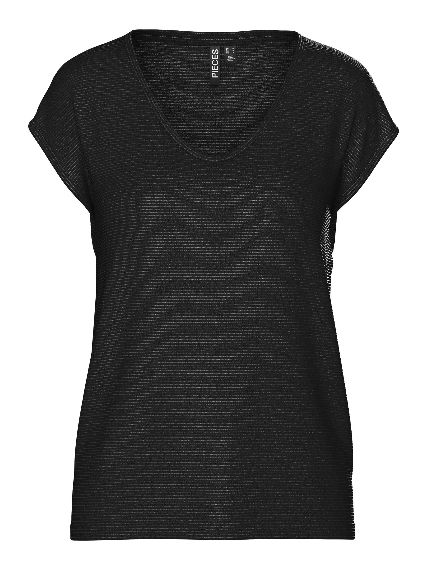 PCBILLO LUREX T SHIRT from Pieces Black The Founded