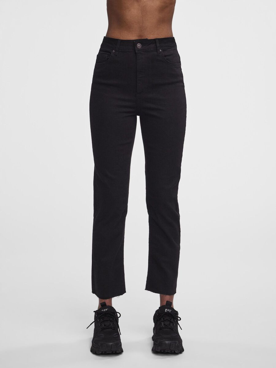 Pieces PCDELLY HW STRAIGHT FIT JEANS, Black, highres - 17123707_Black_003.jpg