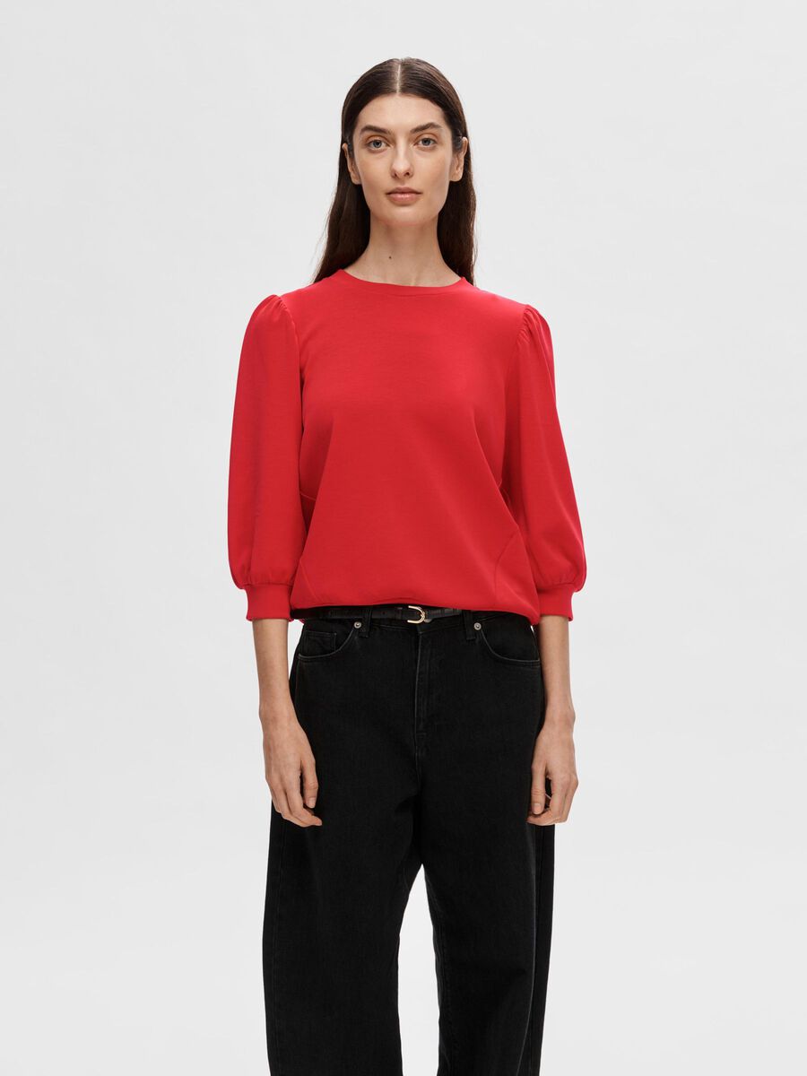 Selected PUFFÄRMAR SWEATSHIRT, Flame Scarlet, highres - 16082379_FlameScarlet_003.jpg