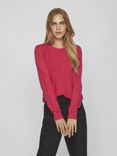 Vila ROUND NECK KNITTED PULLOVER, Love Potion, highres - 14054177_LovePotion_714851_003.jpg