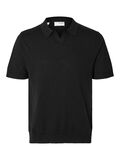 Selected MANCHES COURTES POLO, Black, highres - 16090124_Black_001.jpg