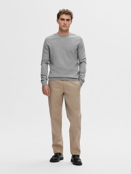 Selected LÅNGÄRMAD STICKAD TRÖJA, Medium Grey Melange, highres - 16074682_MediumGreyMelange_005.jpg
