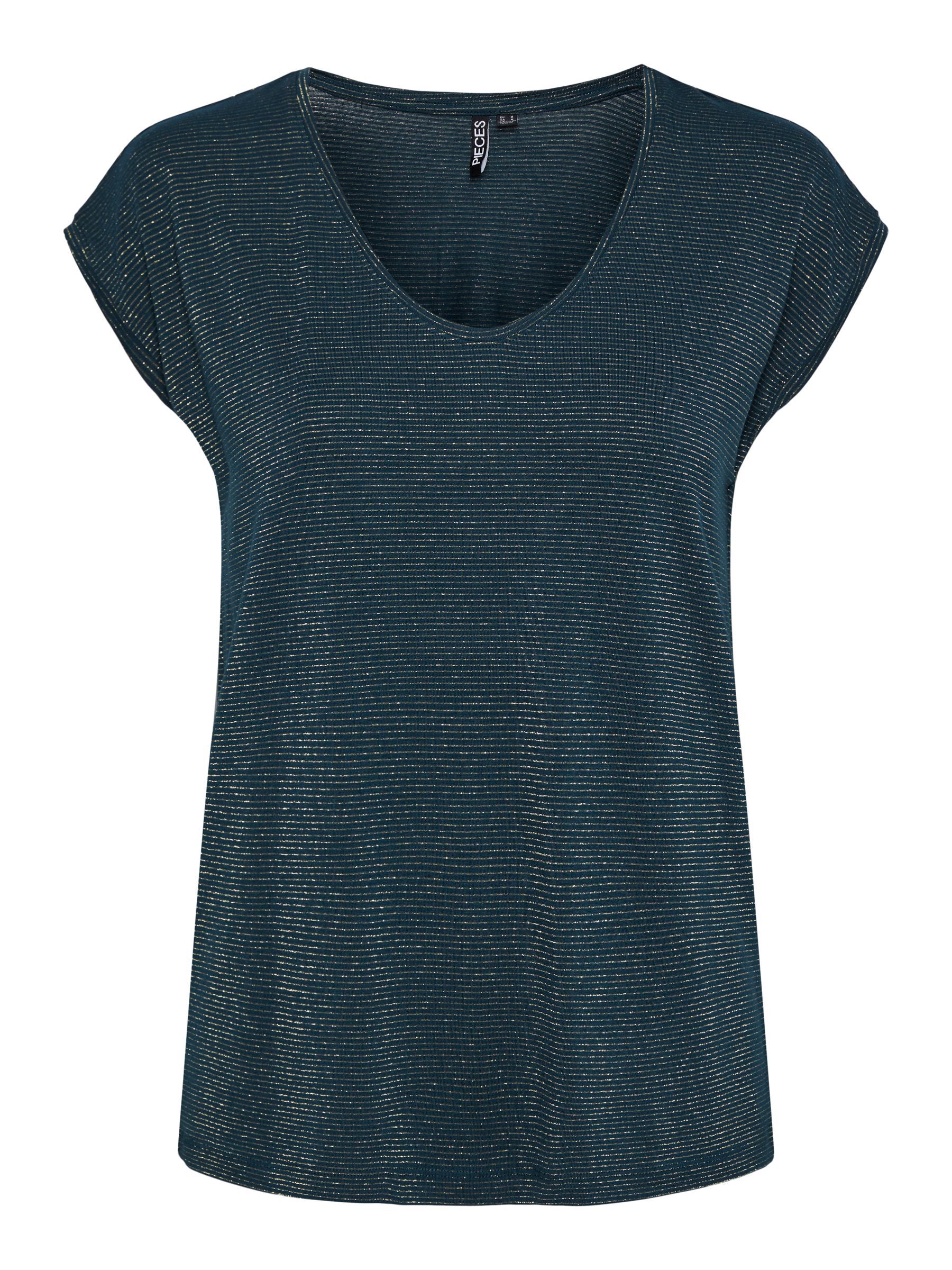 PCBILLO LUREX T SHIRT from Pieces Blue The Founded