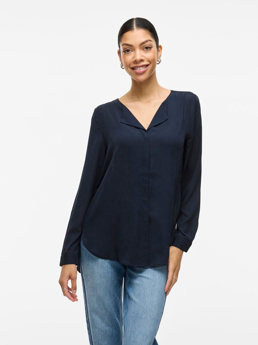 VILA VILUCY HIGH LOW SHIRT, Total Eclipse, highres - 14044253_TotalEclipse_003.jpg