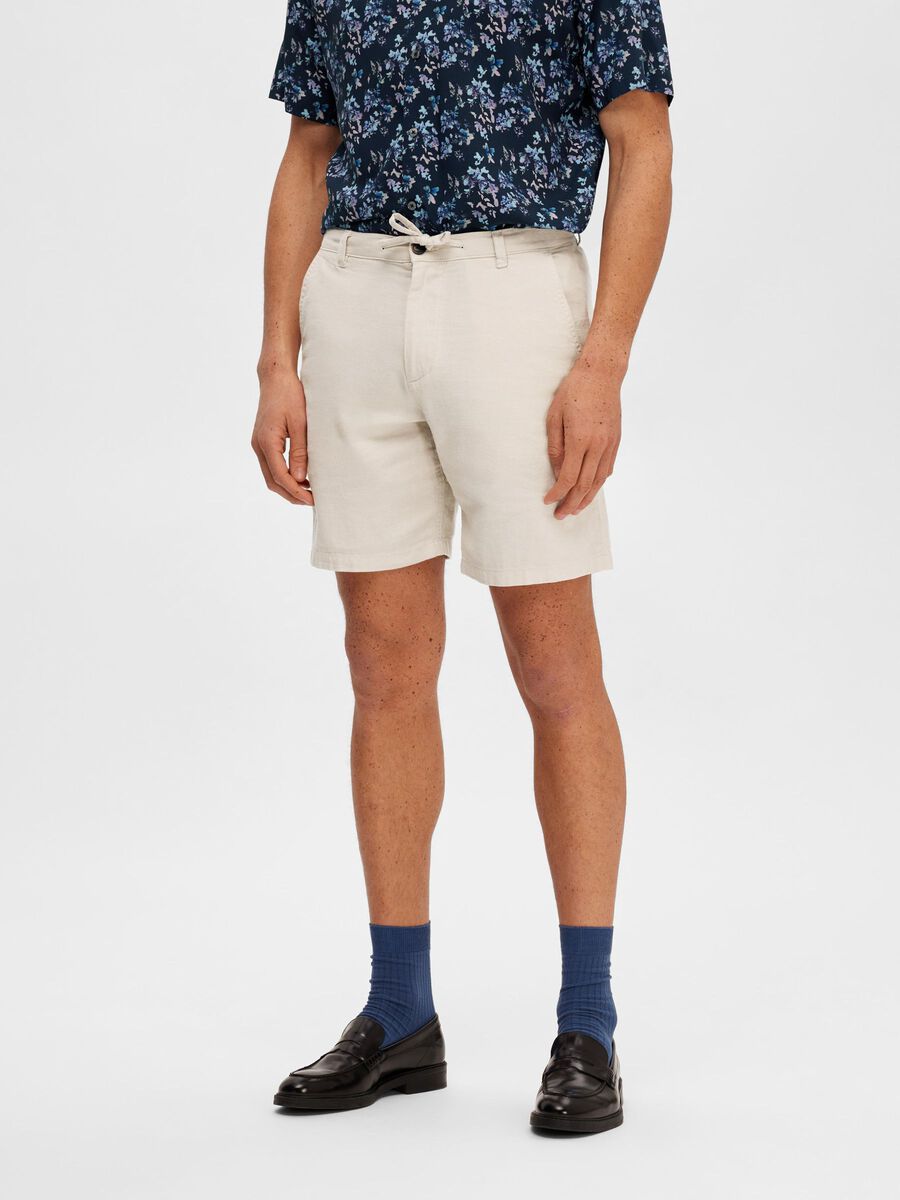 Selected COMFORT FIT SHORTS, Oatmeal, highres - 16087638_Oatmeal_003.jpg