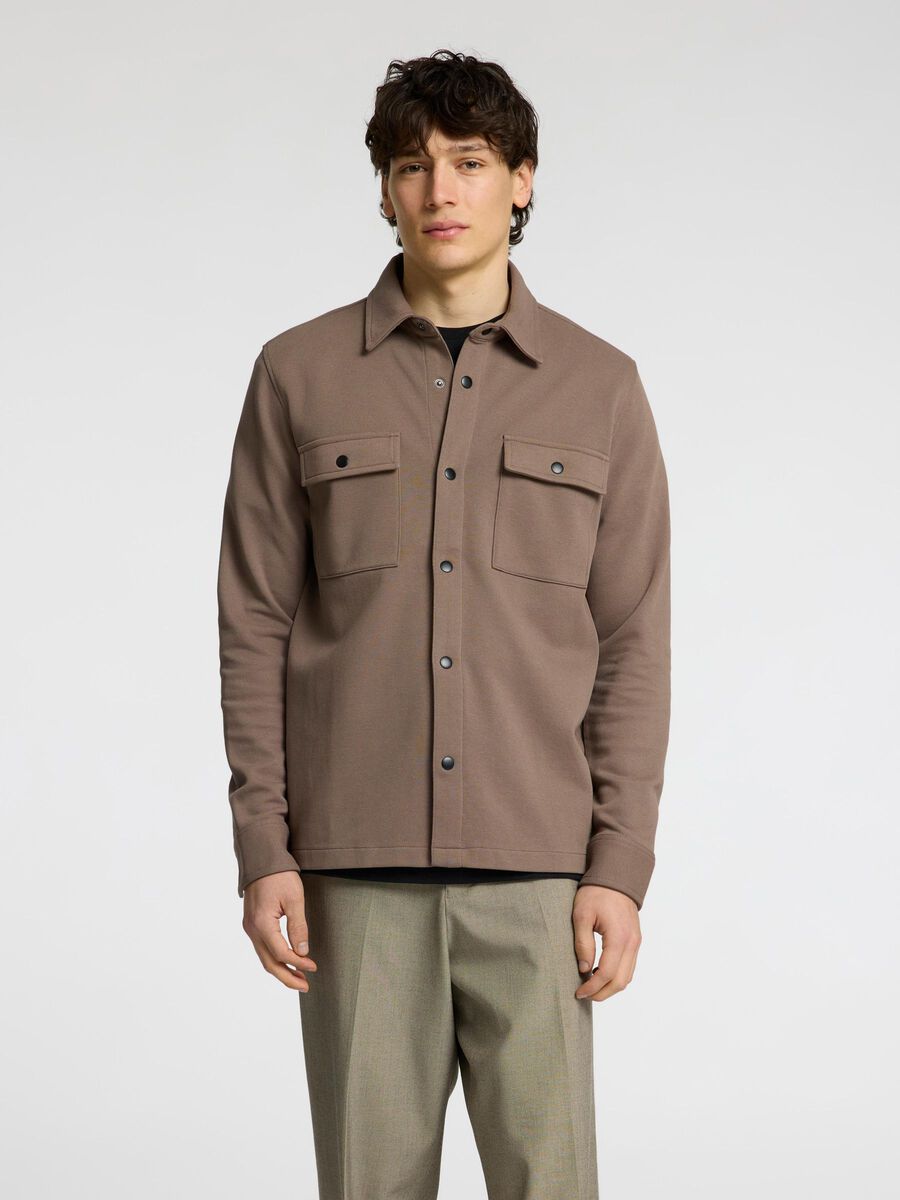 Selected KLASSISCHES OVERSHIRT, Morel, highres - 16085115_Morel_003.jpg