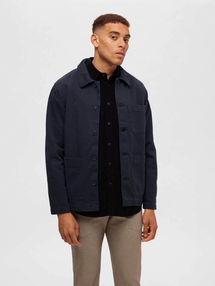 Selected LONG-SLEEVED OVERSHIRT, Navy Blazer, highres - 16090176_NavyBlazer_003.jpg