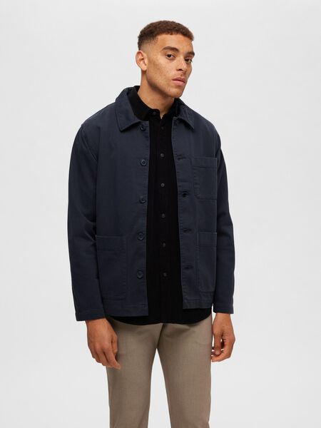 Selected LONG-SLEEVED OVERSHIRT, Navy Blazer, highres - 16090176_NavyBlazer_003.jpg