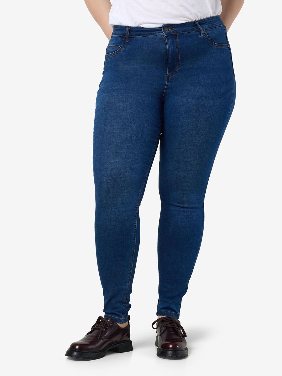 Noisy May CURVE NMCALLIE SKINNY FIT JEANS, Medium Blue Denim, highres - 27014582_MediumBlueDenim_003.jpg