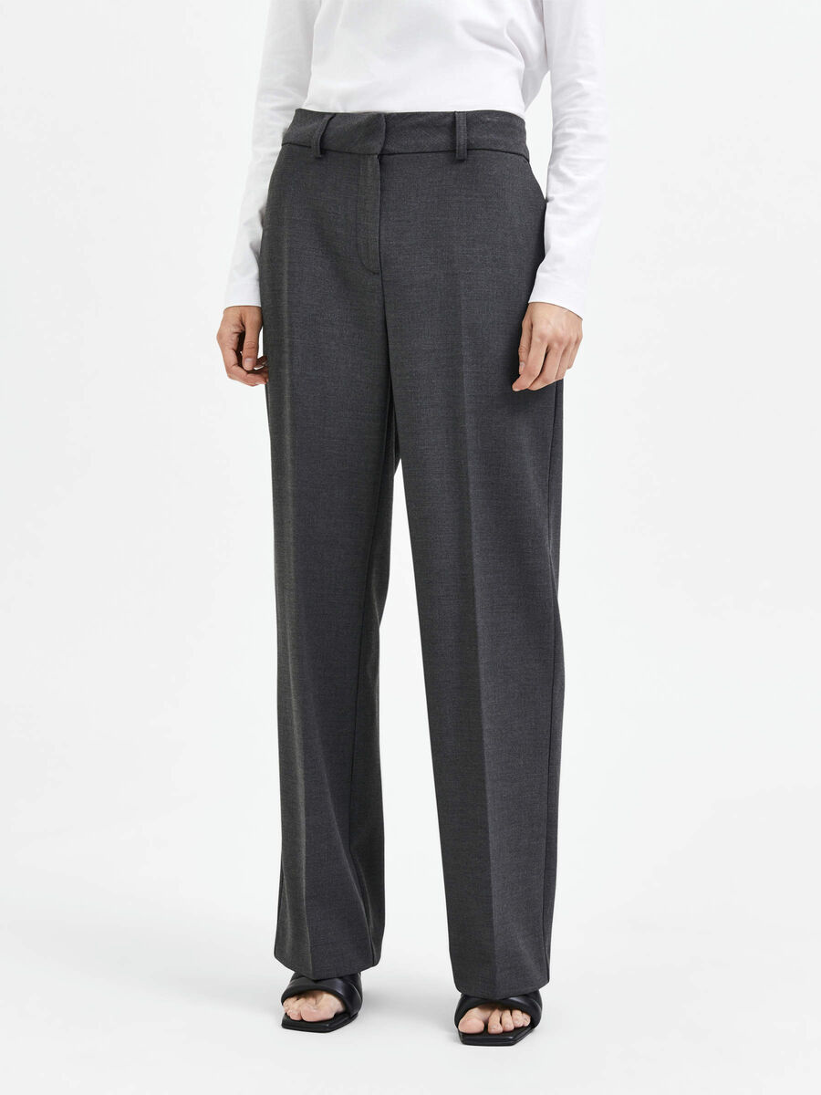 Selected VISCOSE BLEND WIDE-LEG TROUSERS, Dark Grey Melange, highres - 16089909_DarkGreyMelange_003.jpg