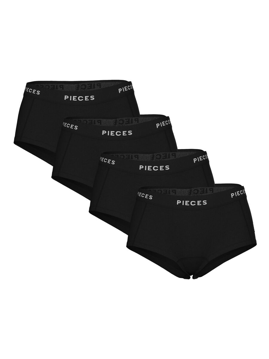 Pieces PCLOGO LADY BOXER SHORTS, Black, highres - 17106857_Black_001.jpg