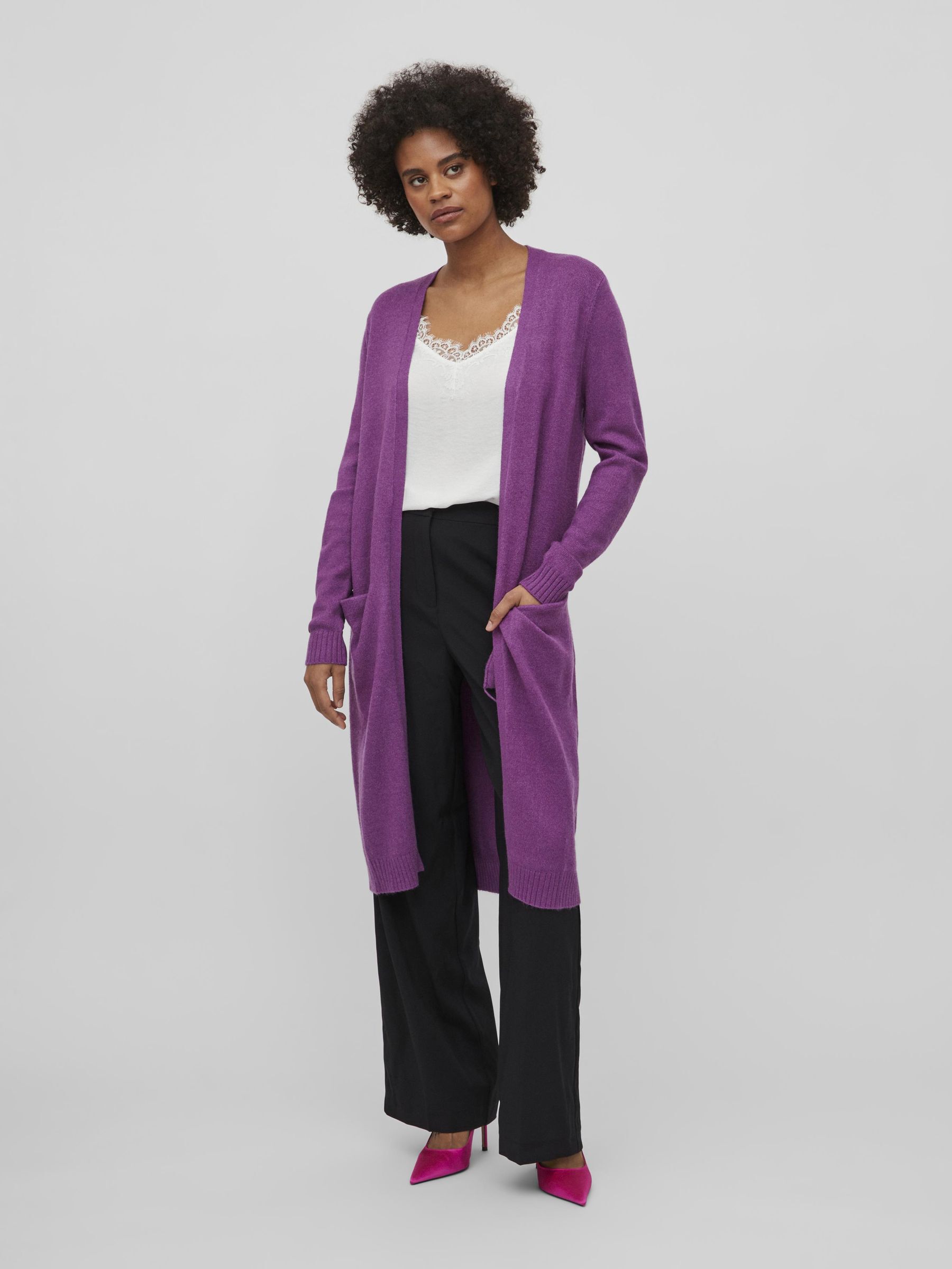 Plum long top cardigan