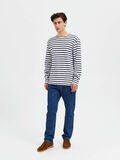 Selected GESTREEPT T-SHIRT MET LANGE MOUWEN, Bright White, highres - 16087926_BrightWhite_1026632_005.jpg