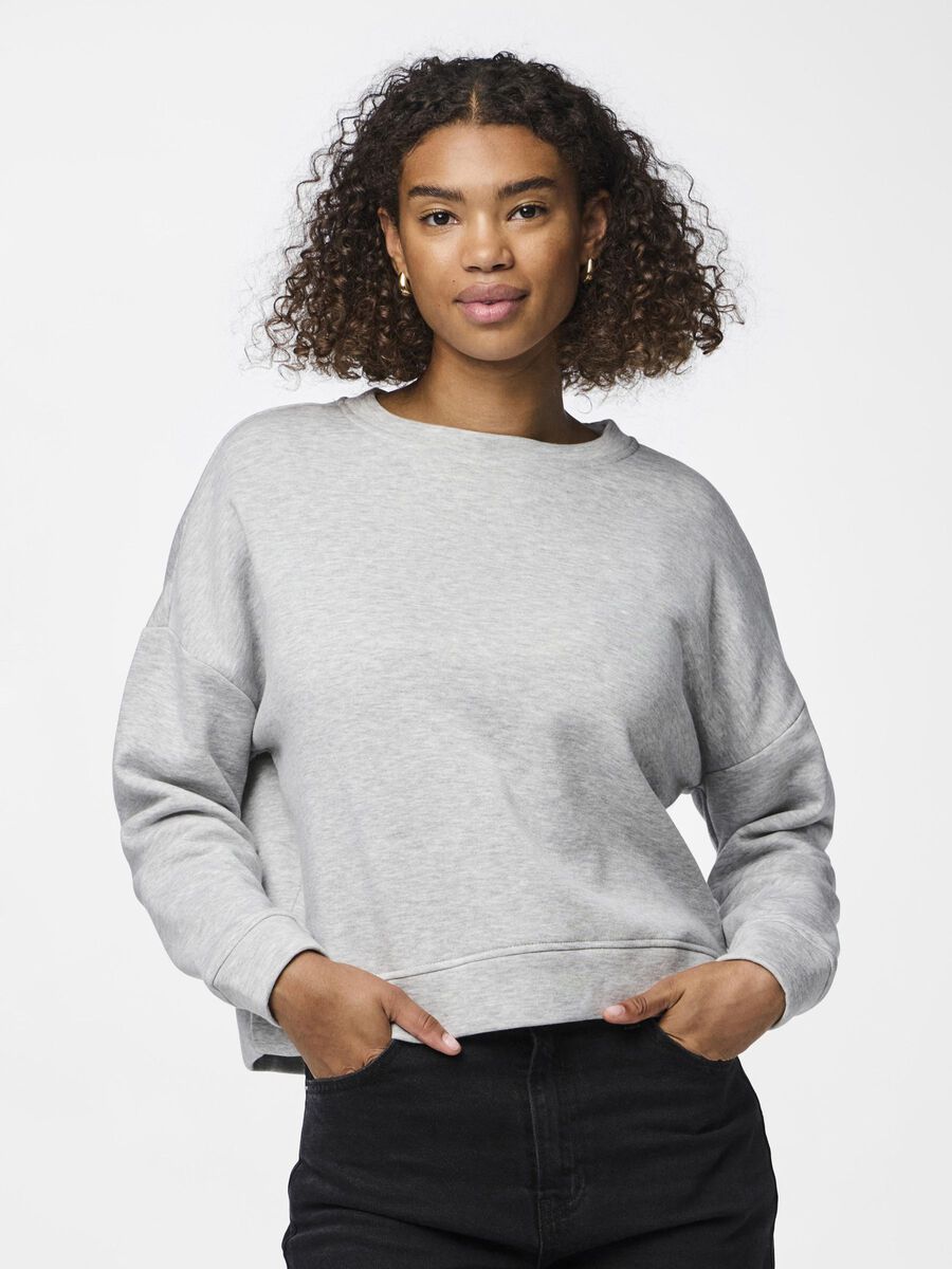 Pieces PCCHILLI SWEATSHIRT, Light Grey Melange, highres - 17113432_LightGreyMelange_003.jpg