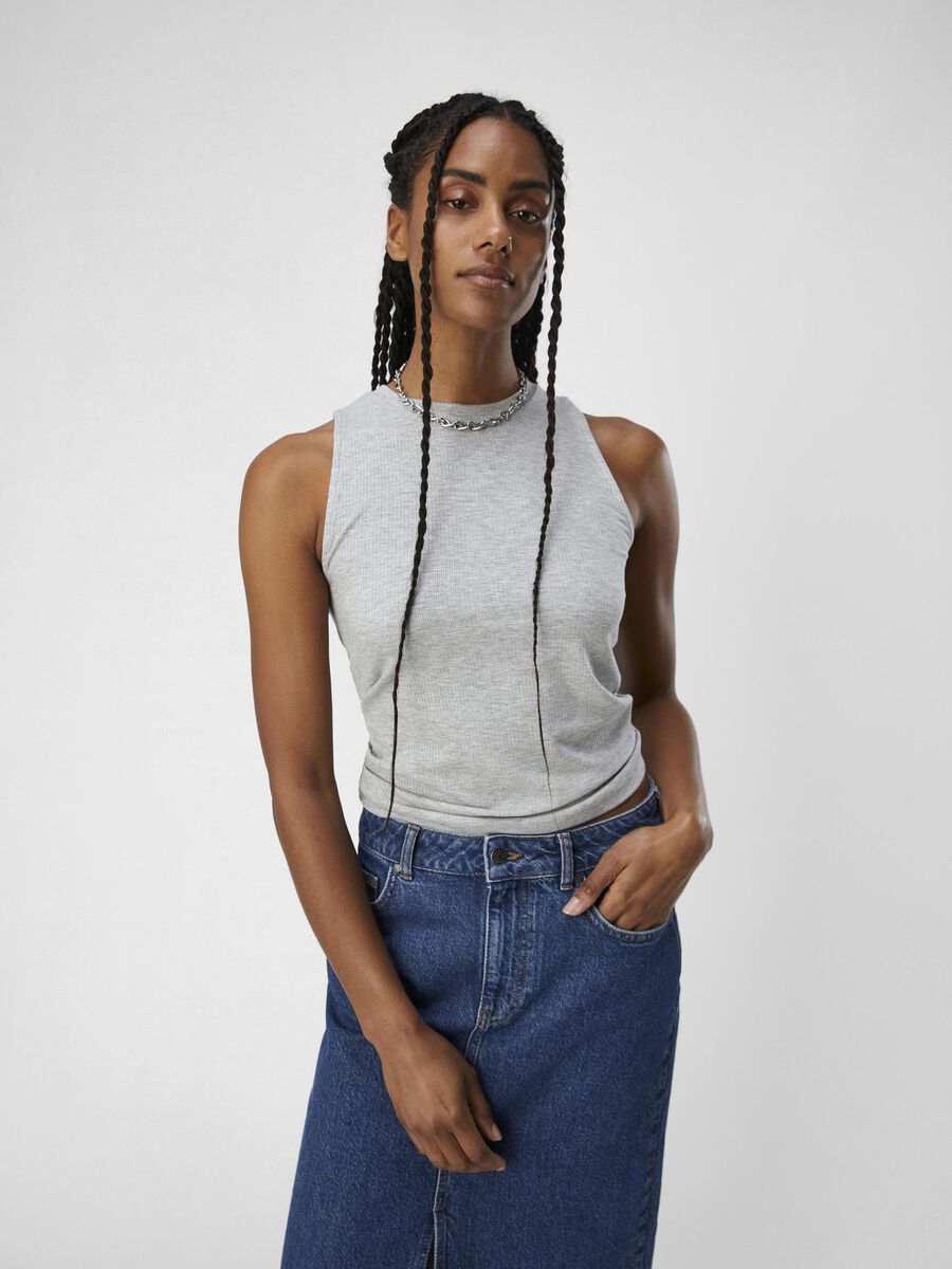 OBJECT RIBBET TOP, Light Grey Melange, highres - 23034452_LightGreyMelange_003.jpg