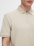 Selected ZIPPER POLO SHIRT, Oatmeal, highres - 16079026_Oatmeal_006.jpg