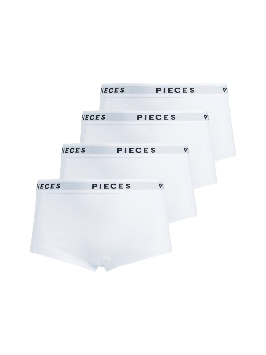 Pieces PCLOGO LADY 4-PAK BOXERSHORTS, Bright White, highres - 17106857_BrightWhite_001.jpg