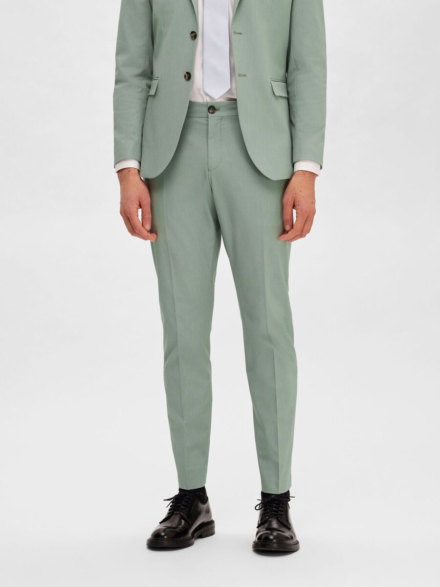 Selected VISCOSE BLEND SLIM FIT SUIT TROUSERS, Granite Green, highres - 16088564_GraniteGreen_003.jpg