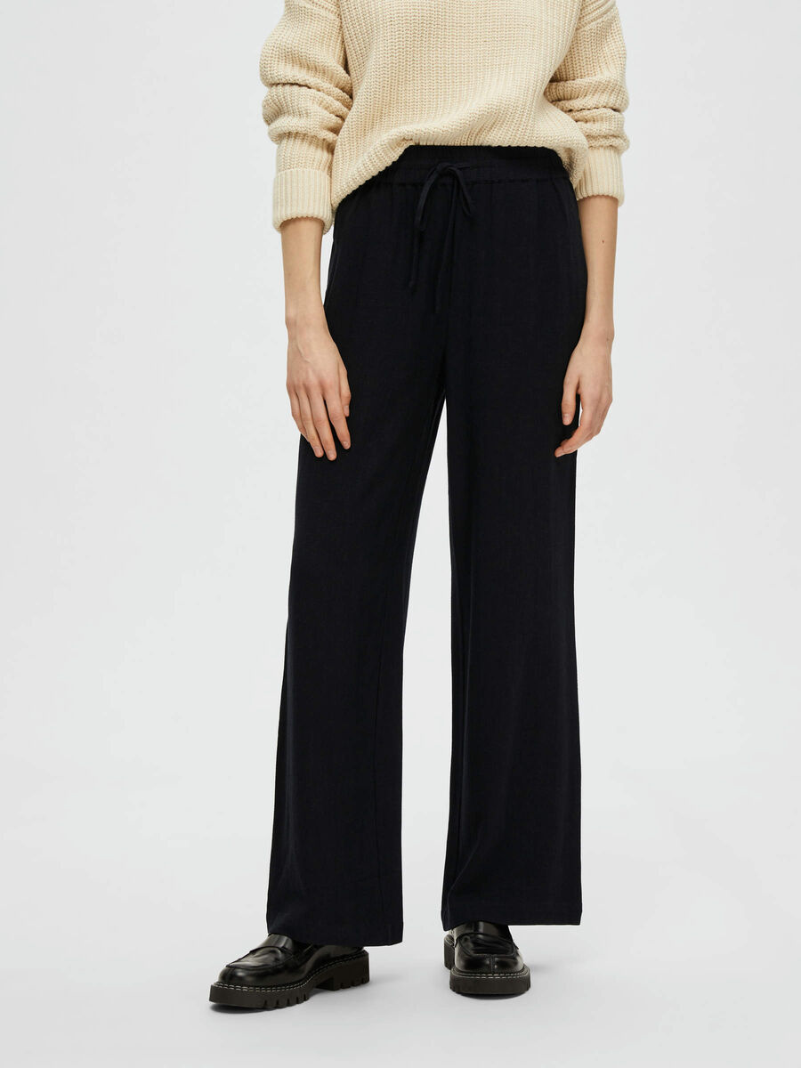 Selected HIGH-WAISTED TROUSERS, Black, highres - 16089062_Black_003.jpg