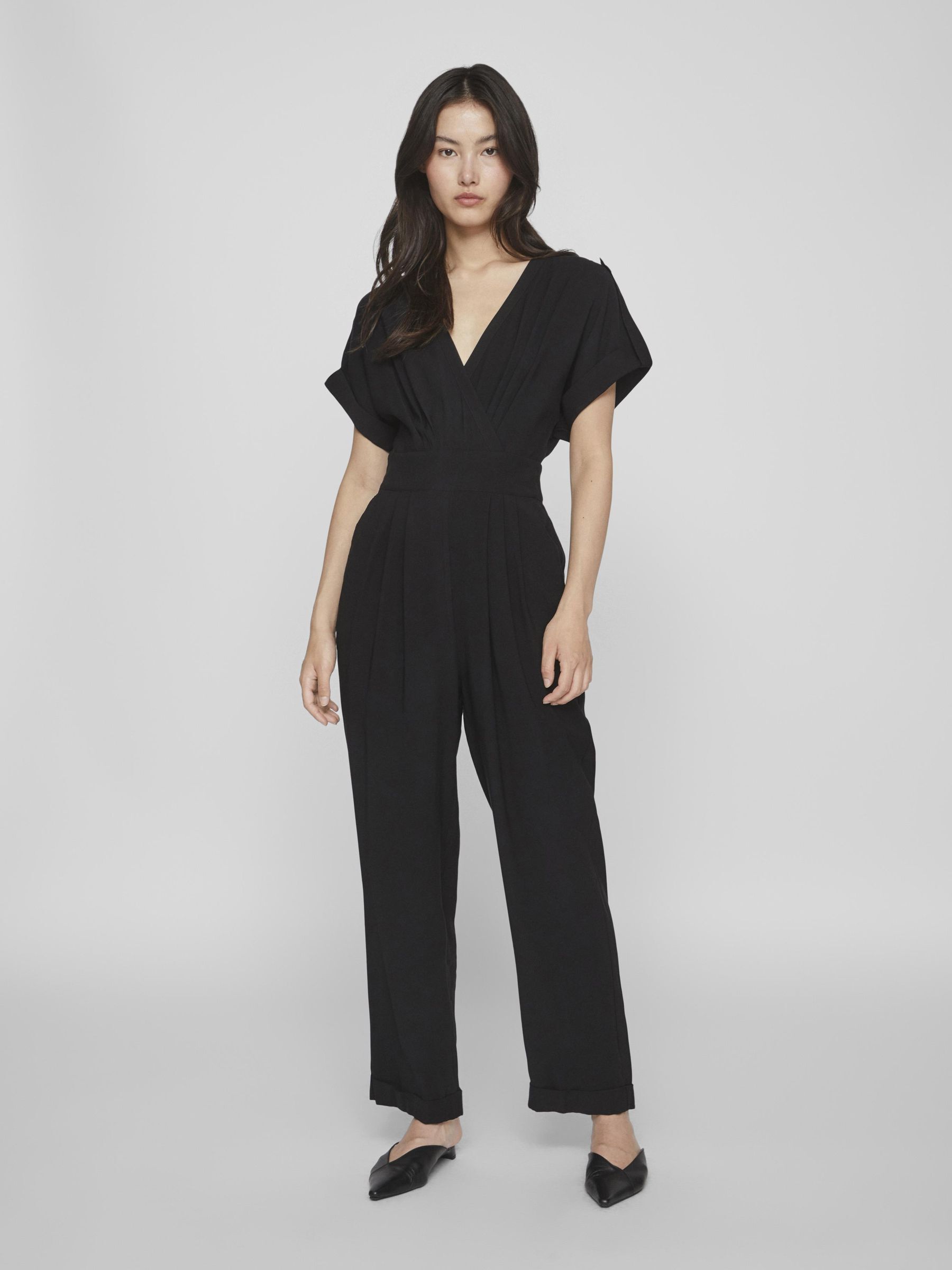 Black short sleeve jumpsuit best sale