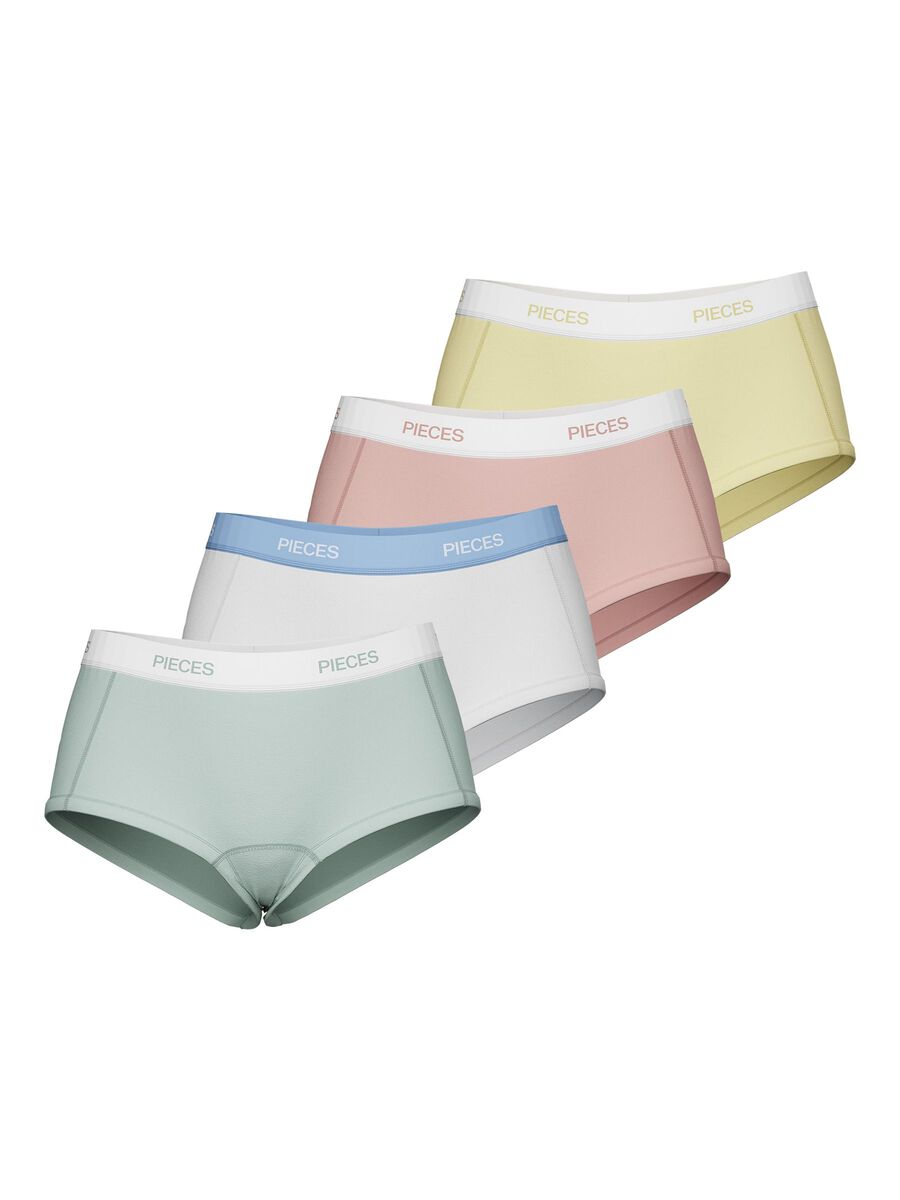 Pieces PCLOGO LADY 4ER-PACK BOXERSHORTS, Jadeite, highres - 17106857_Jadeite_912104_001.jpg