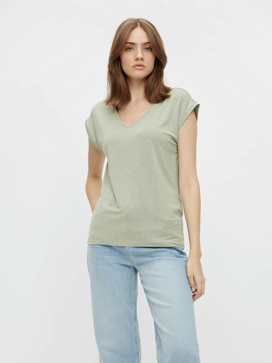 Pieces PCBILLO LUREX T-SHIRT, Desert Sage, highres - 17078572_DesertSage_742685_003.jpg