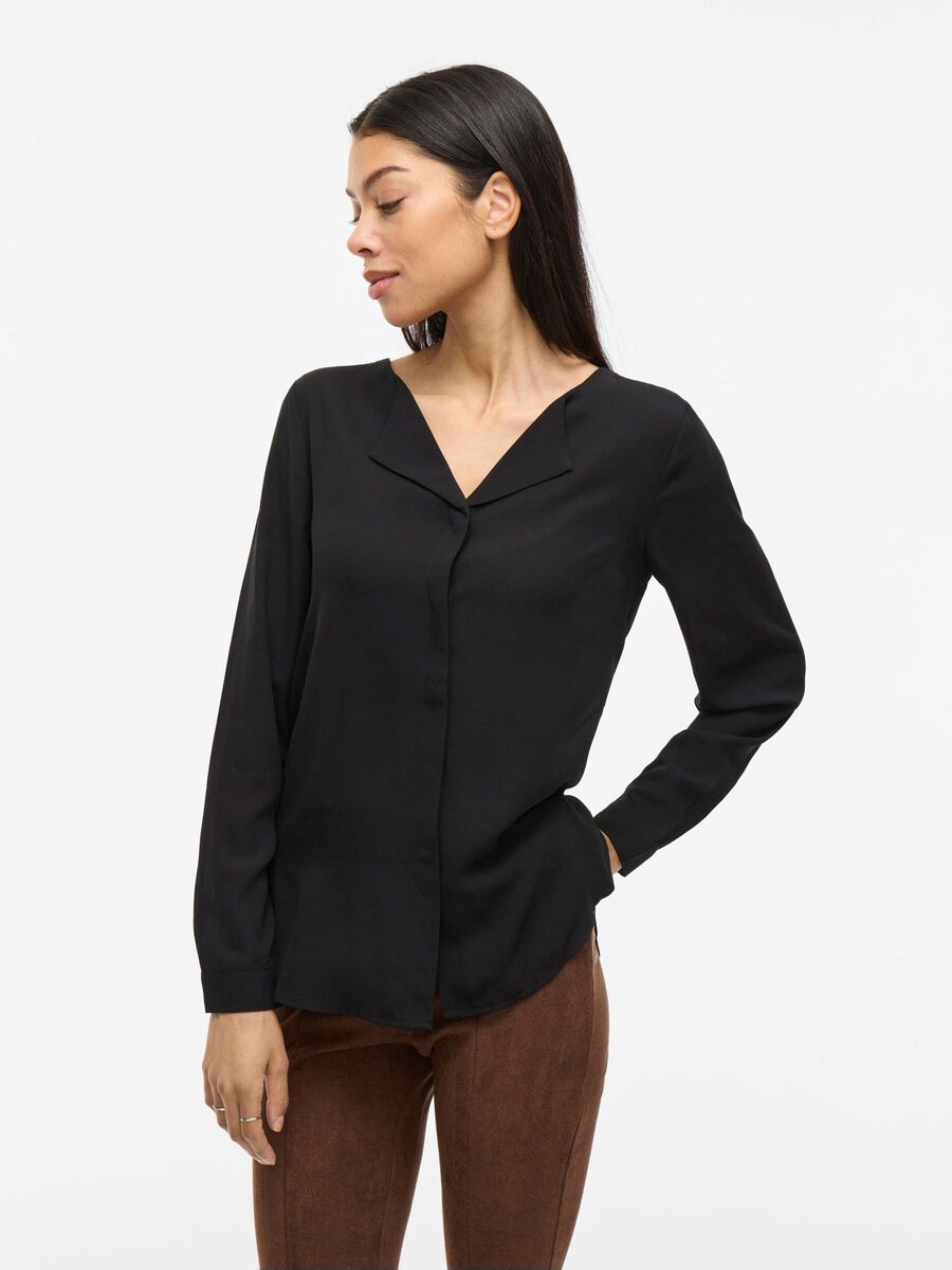 VILA VILUCY - OURLET ASYMÉTRIQUE CHEMISE, Black, highres - 14044253_Black_003.jpg