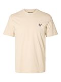 Selected EMBROIDERED T-SHIRT, Oatmeal, highres - 16091533_Oatmeal_001.jpg